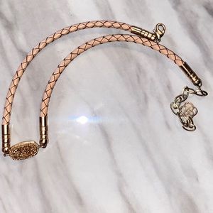 Cooper Braded Leather Choker in Rose Gold